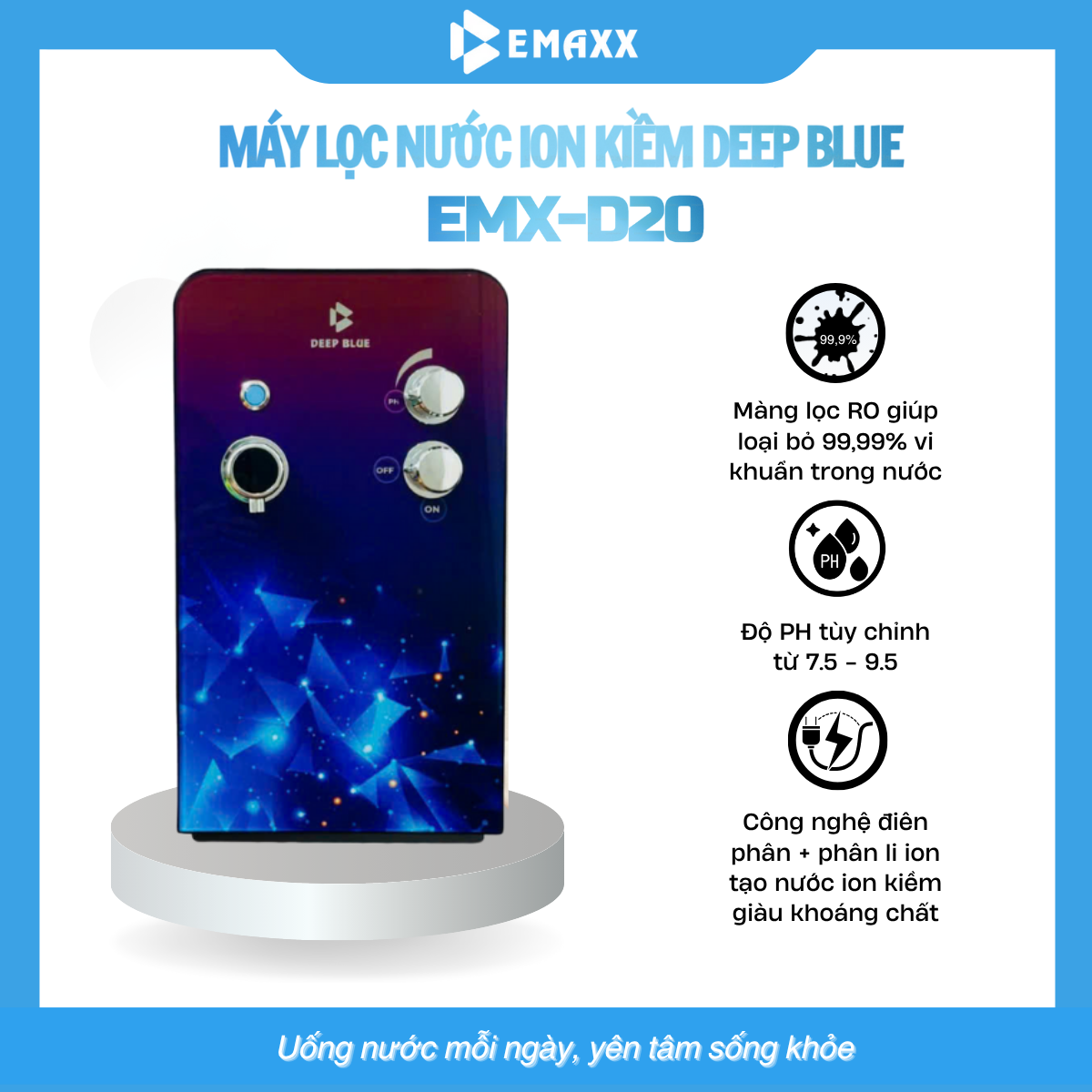 Máy Lọc Nước Ion Kiềm Để Bàn (Desktop) EMX-D20